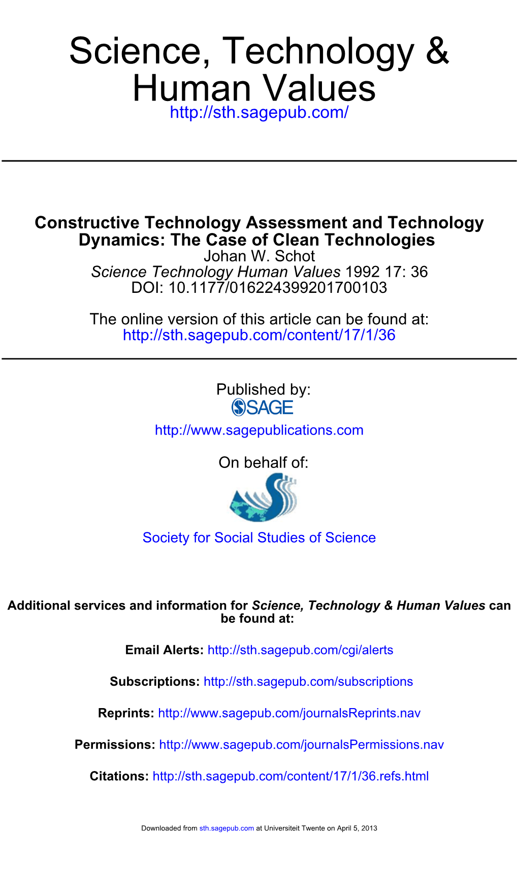 Human Values Science, Technology &