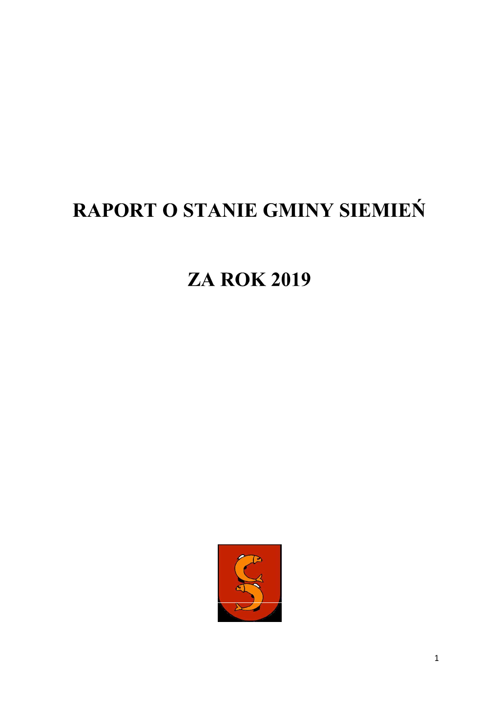 Raport O Stanie Gminy Siemień Za Rok 2019