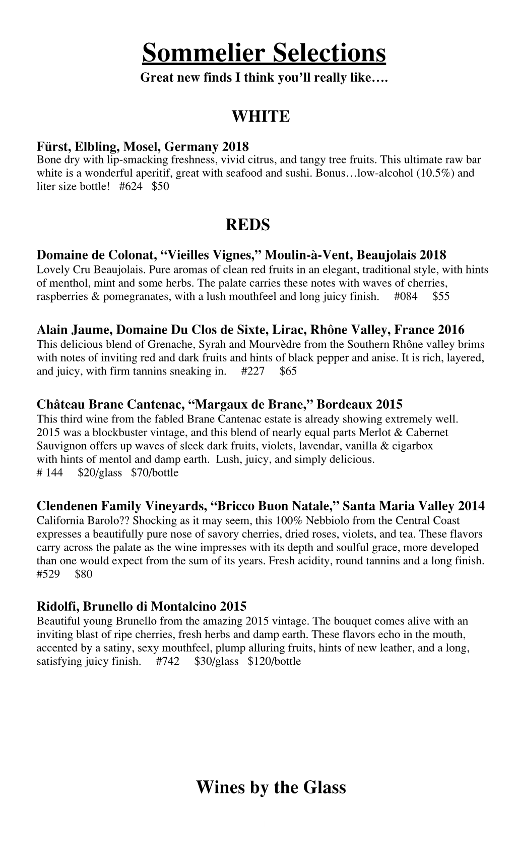 Wine List 120120