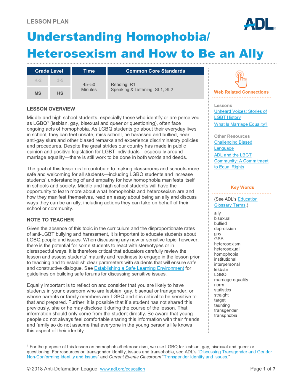Understanding Homophobia/ Heterosexism and How to Be an Ally
