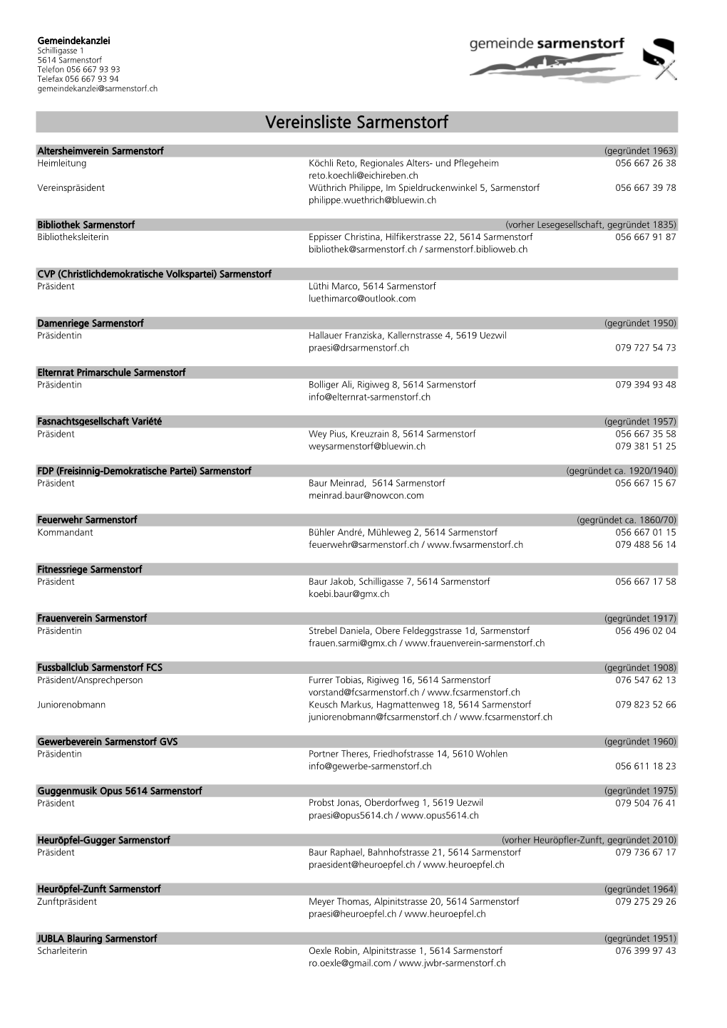 253.1 Vereinsliste AKTUELL