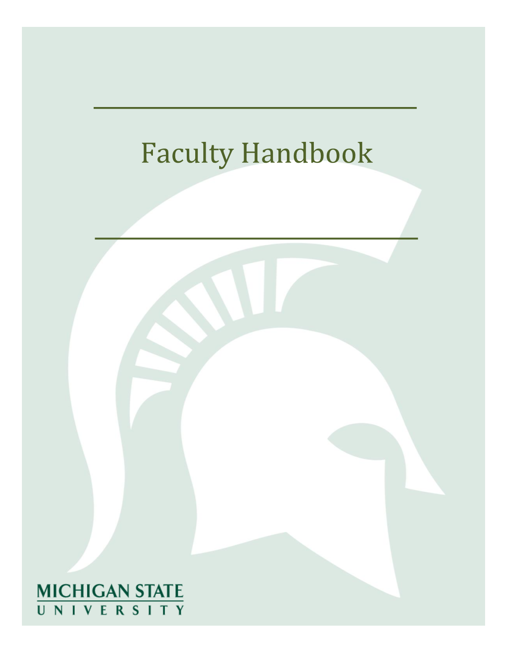 Faculty Handbook Disclaimer