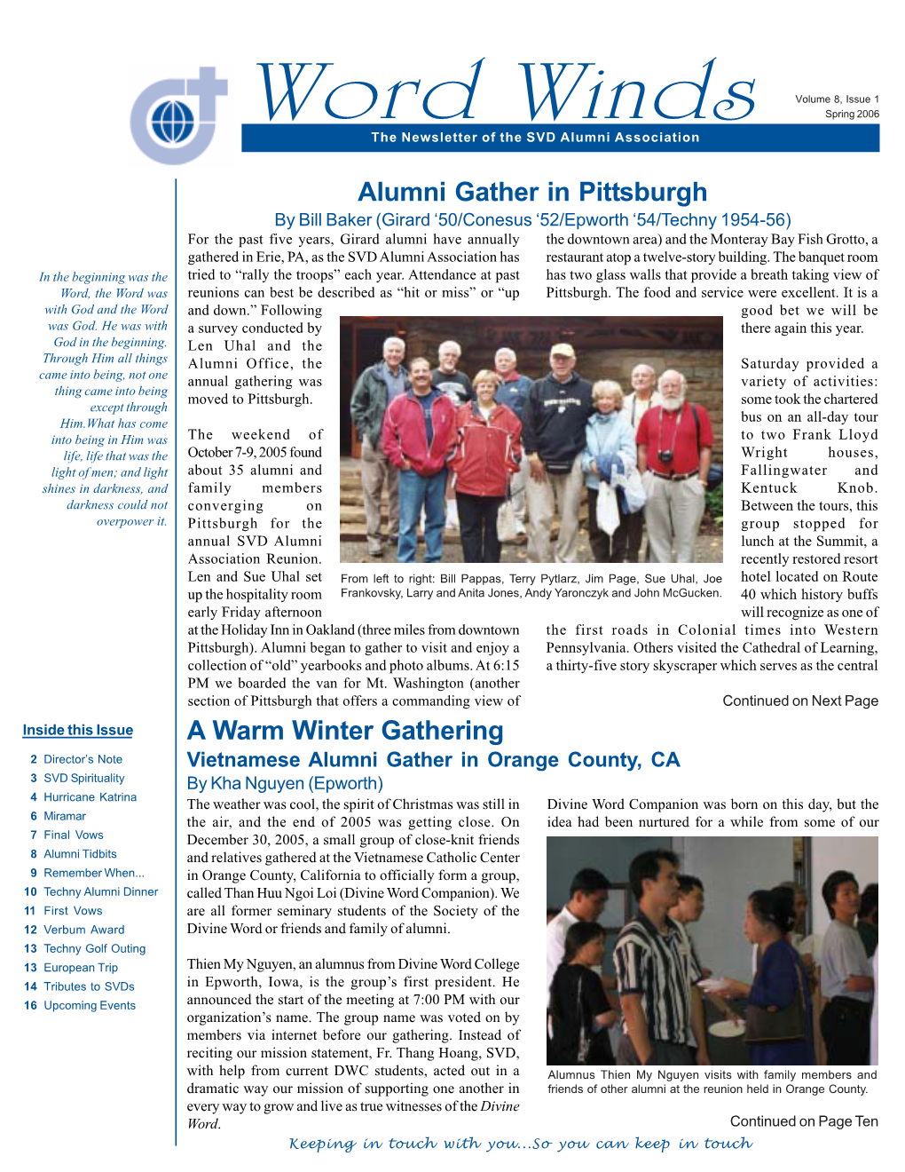 Spring 2006 the Newsletter of the SVD Alumni Association
