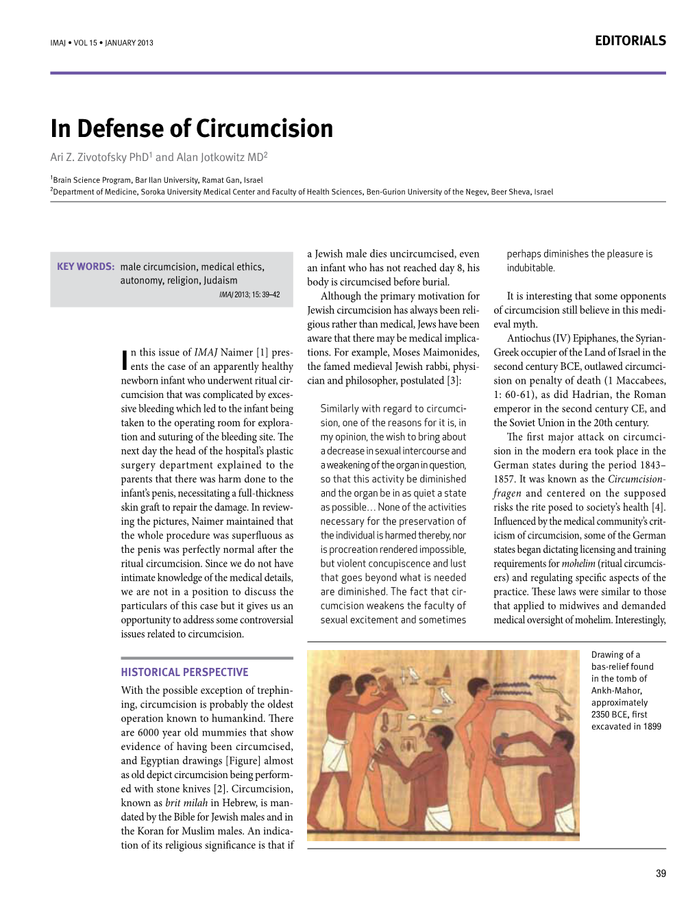 In Defense of Circumcision Ari Z