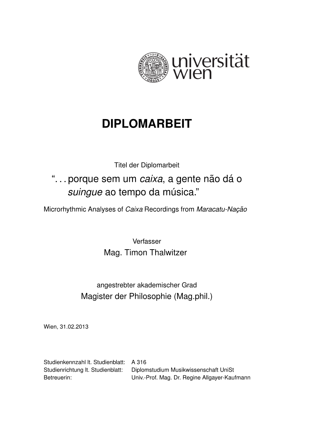 Diplomarbeit