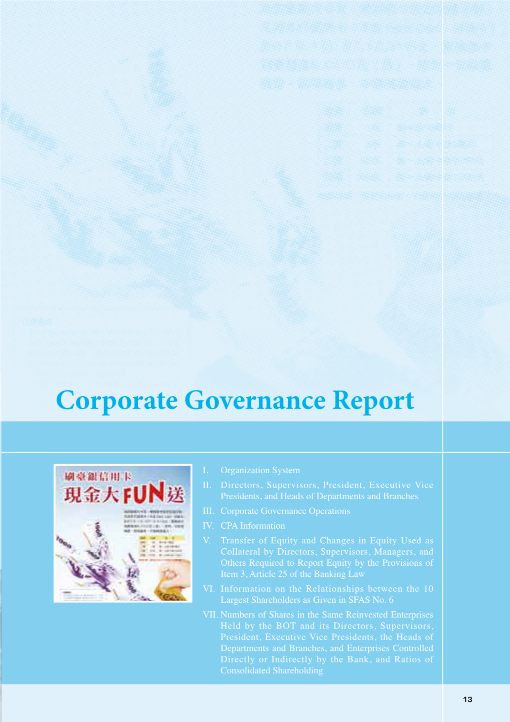 Corporate Governance Report I