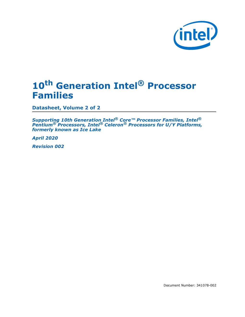 10Th Generation Intel® Processor Families