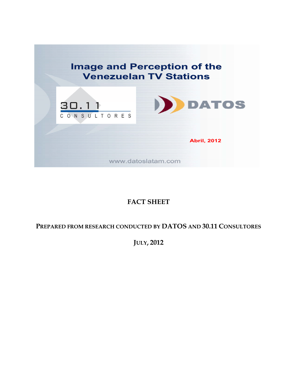 Image and Perception of the Venezuelan TV Stations