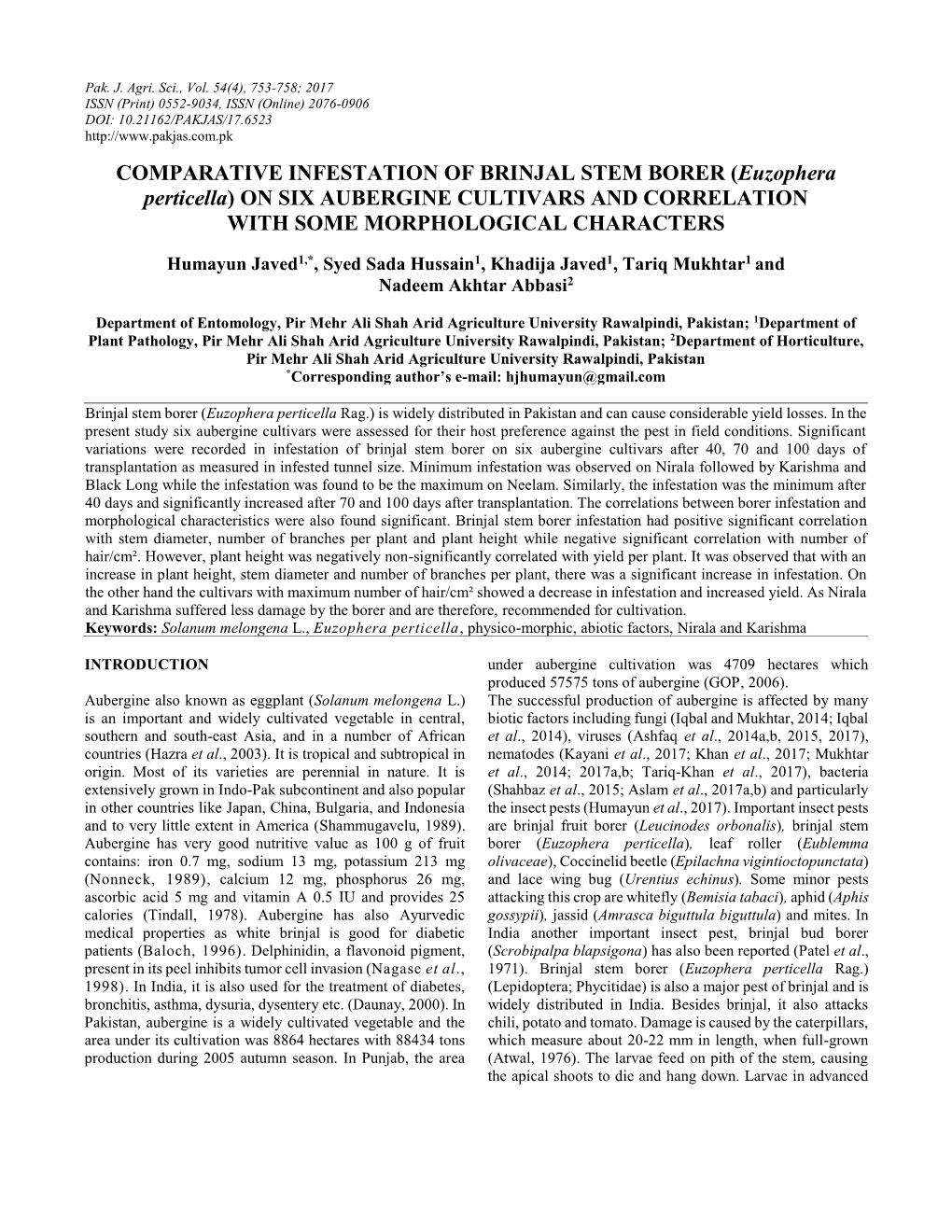 Estimation of Total Factor Productivity Growth In