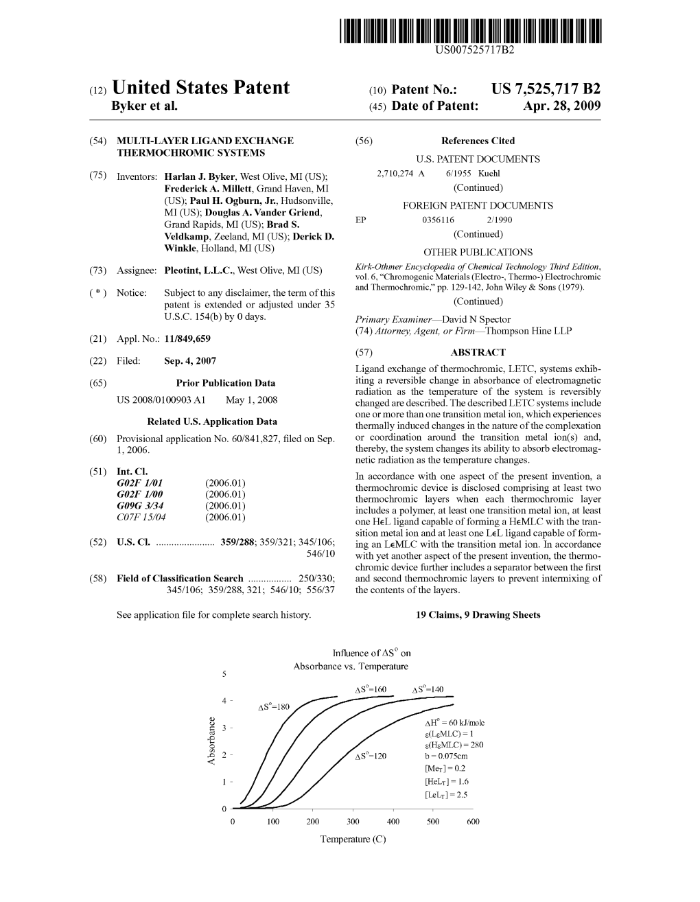 (12) United States Patent (10) Patent No.: US 7,525,717 B2 Byker Et Al