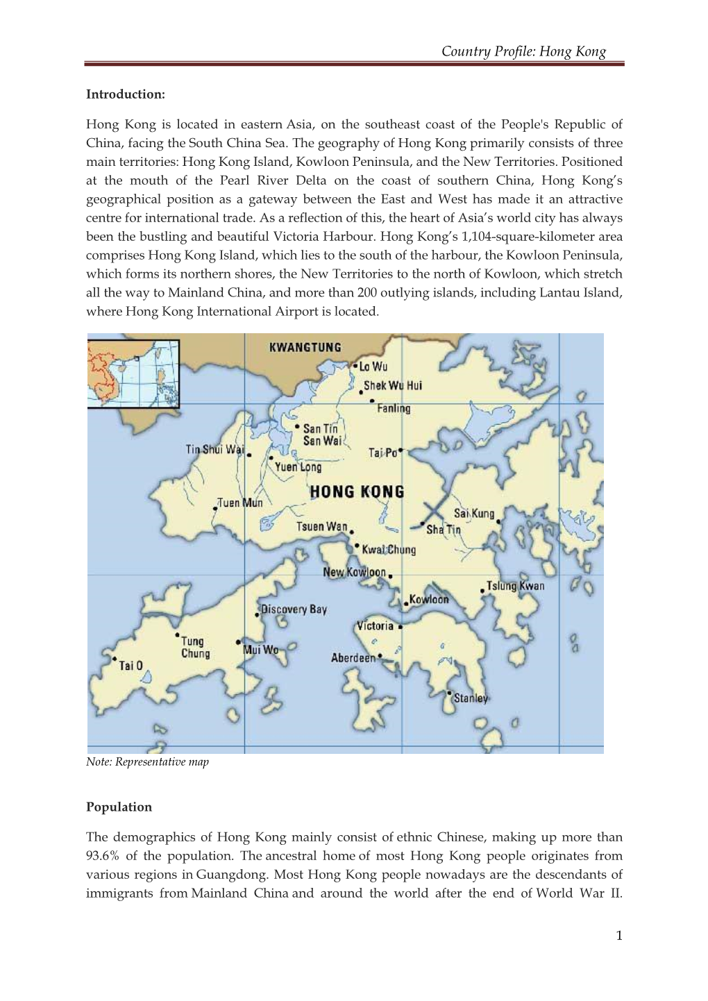 Country Profile: Hong Kong