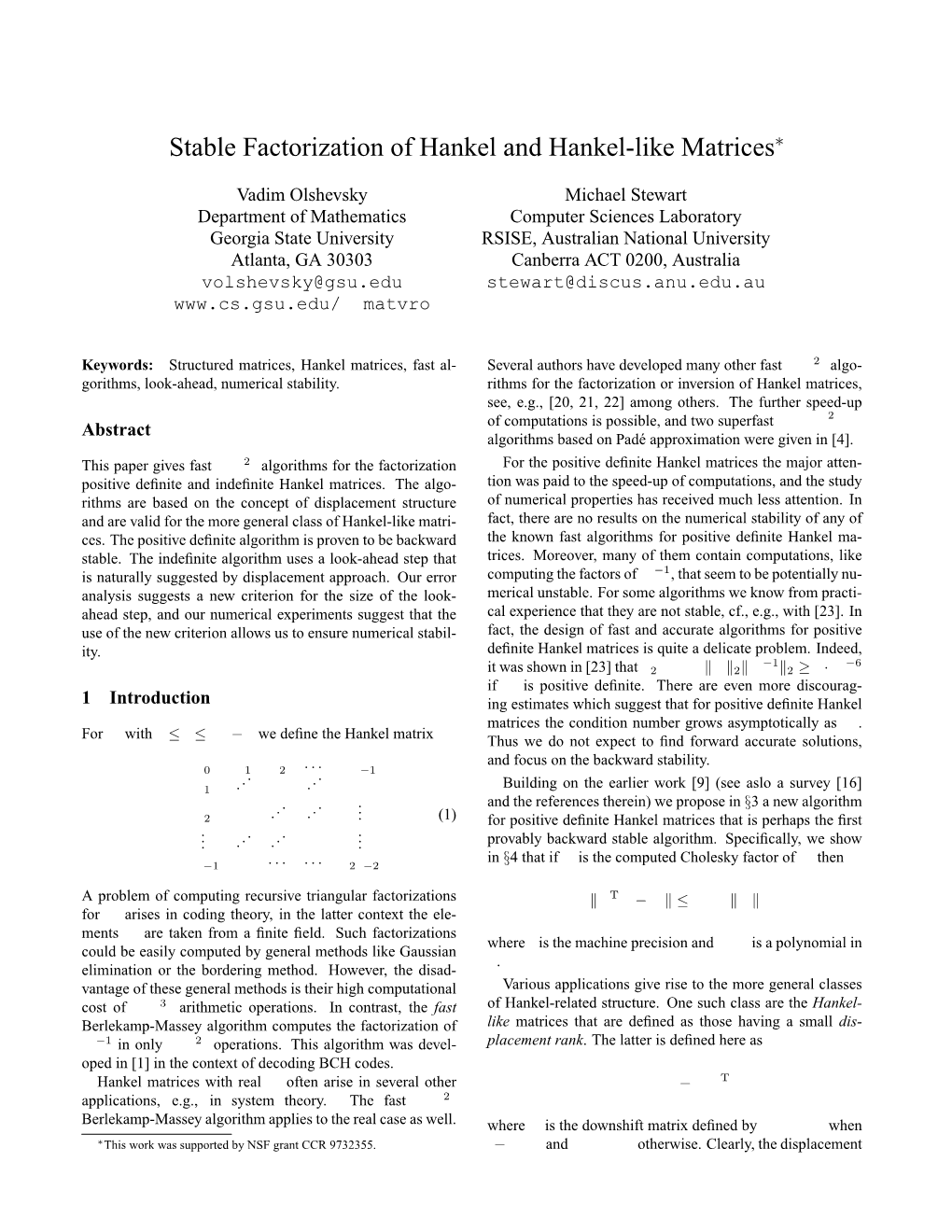 Stable Factorization of Hankel and Hankel-Like Matrices∗