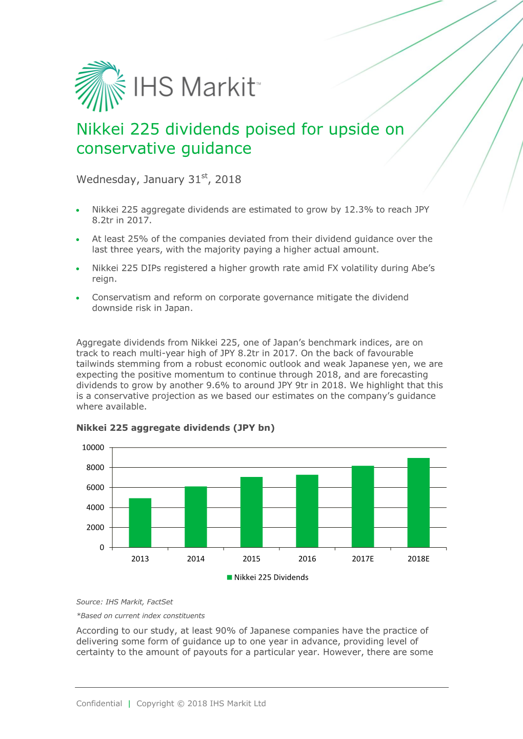 Nikkei 225 Dividends Poised for Upside on Conservative Guidance