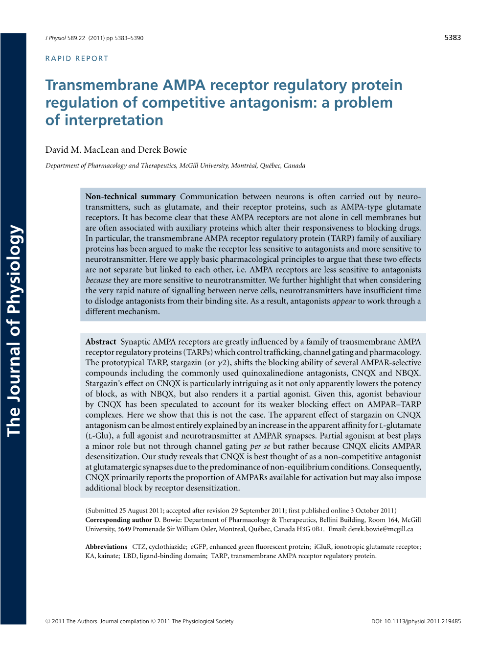 Transmembrane AMPA Receptor Regulatory Protein Regulation of Competitive Antagonism: a Problem of Interpretation