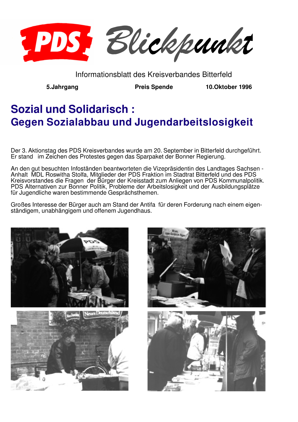 Sozial Und Solidarisch : Gegen Sozialabbau Und Jugendarbeitslosigkeit