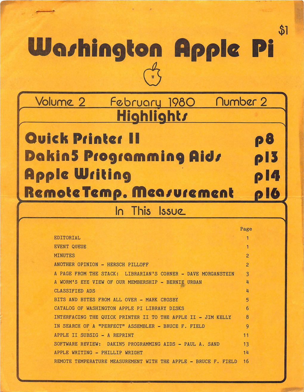 Washington Apple Pi Journal, February 1980