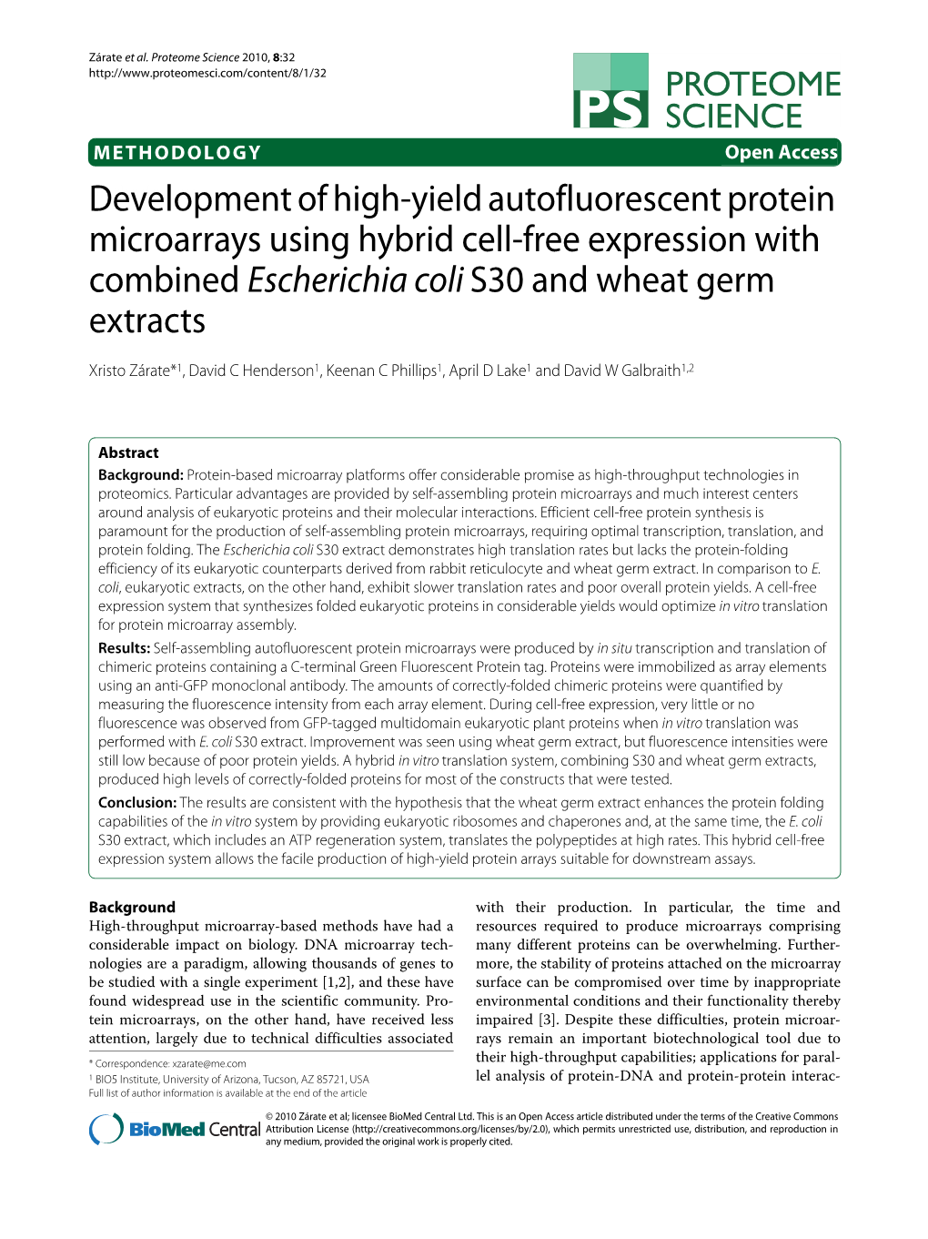 Development of High-Yield Autofluorescent Protein Microarrays