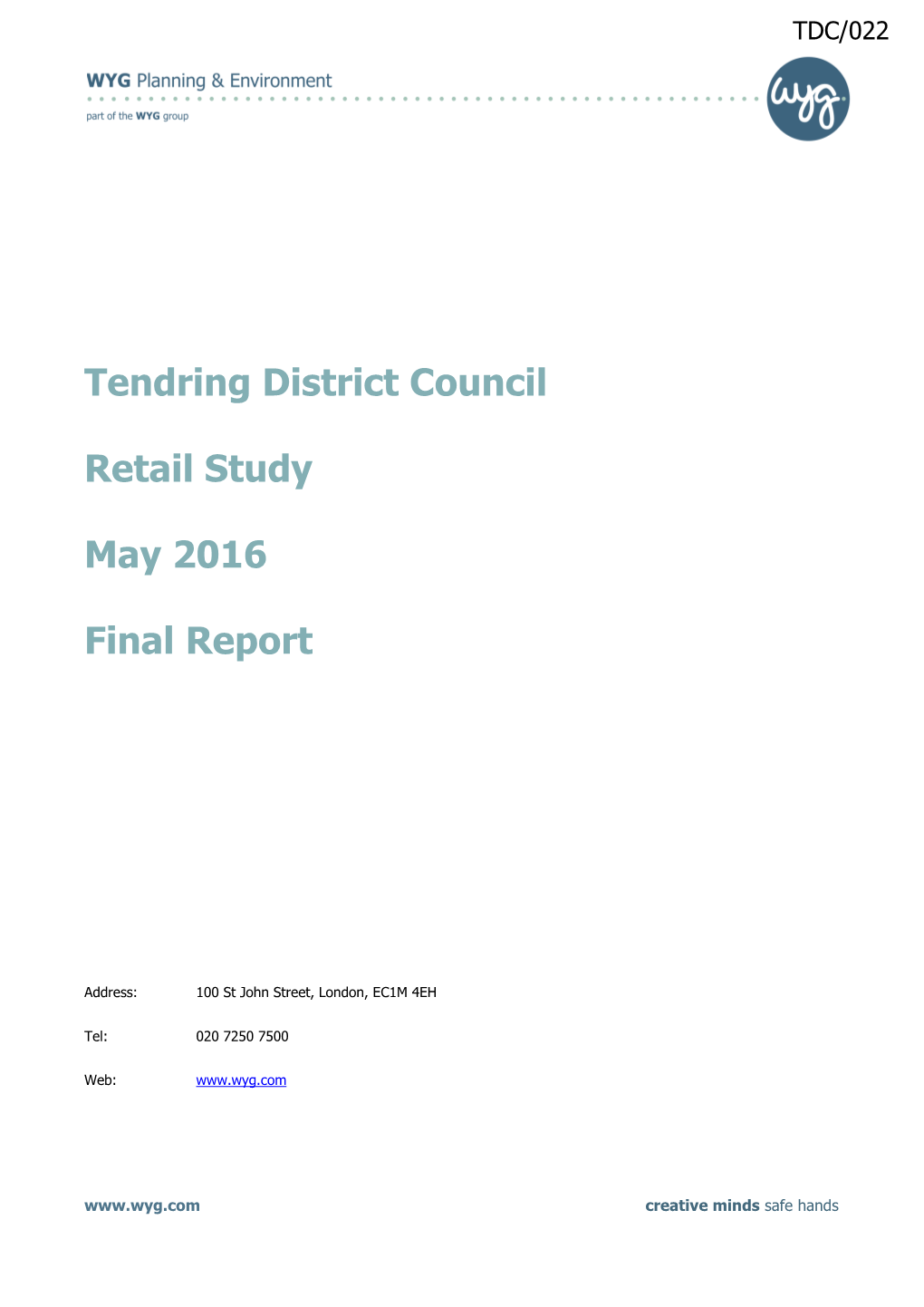Tendring District Council Retail Study May 2016 Final Report
