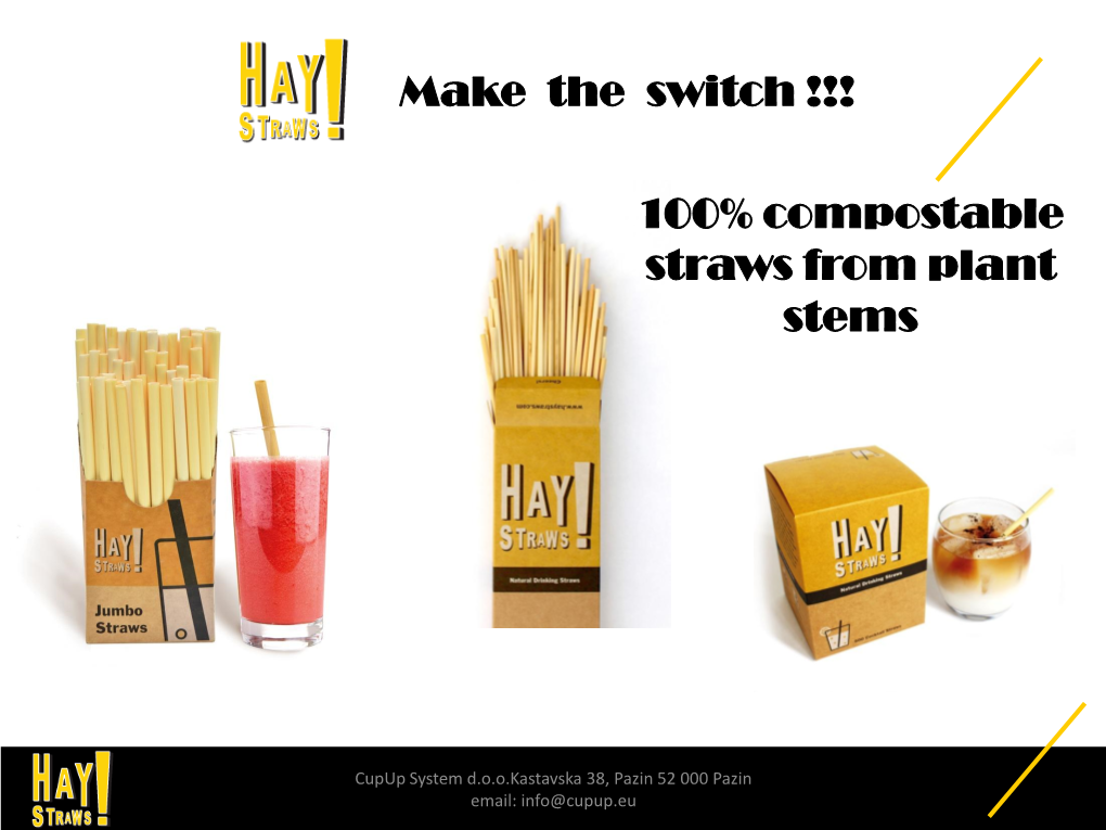 100% Compostable Straws from Plant Stems