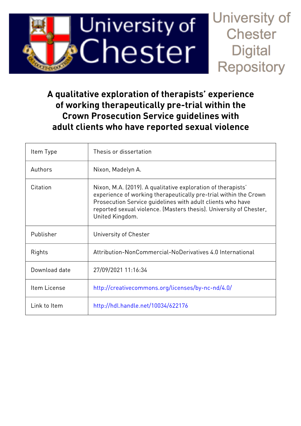 A Qualitative Exploration of Therapists' Experience of Working Therapeutically Pre-Trial Within the Crown Prosecution Service