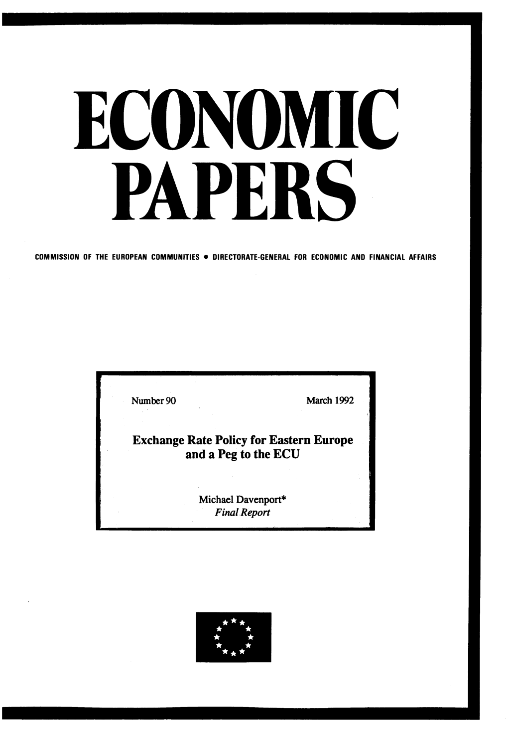 Exchange Rate Policy for Eastern Europe and a Peg to the ECU