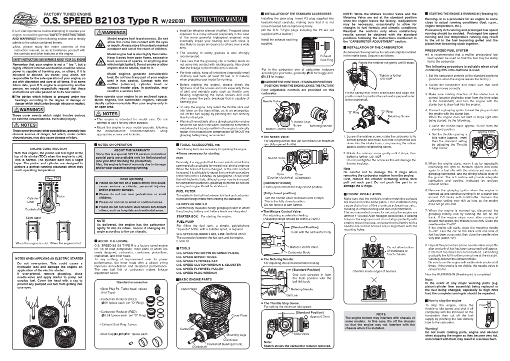 O.S. SPEED B2103 Type R W/22E(B)