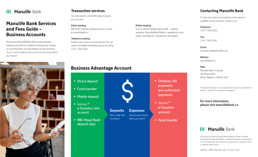 Manulife Bank Services and Fees Guide