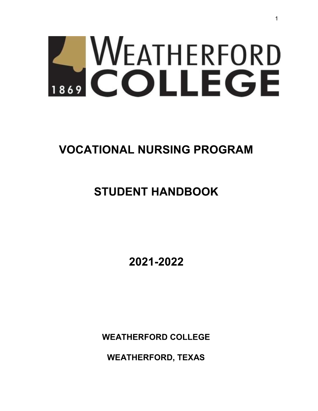 Vocational Nursing Program Student Handbook 2021-2022
