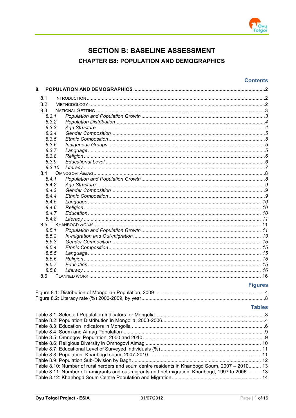 Environmental Impact Assessment Report Template