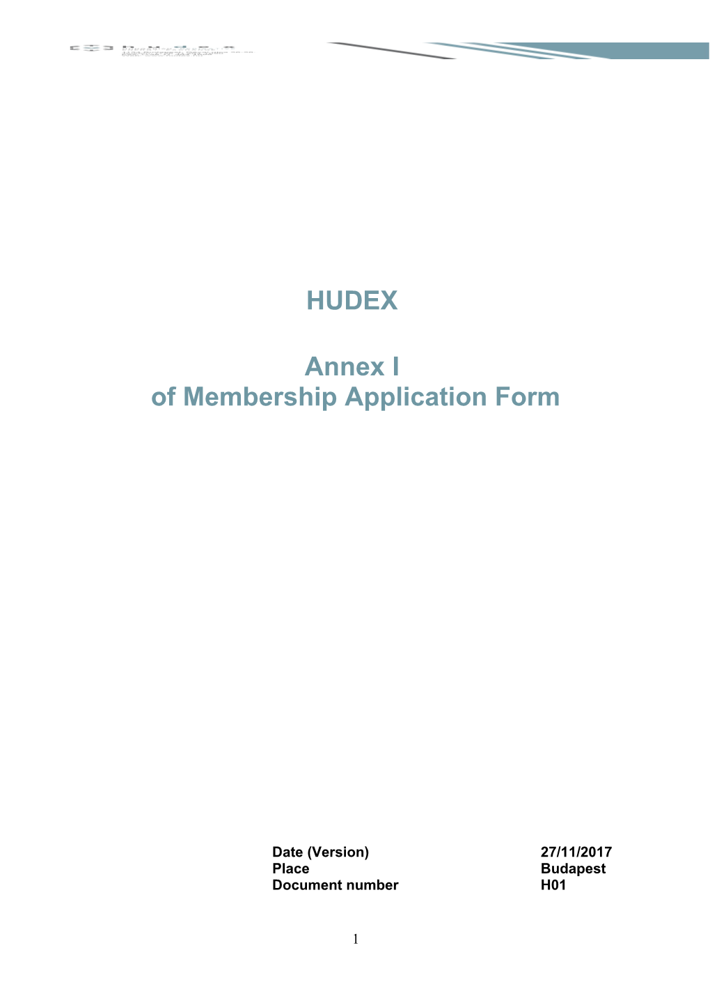 H01. Membership Application Form Annex I