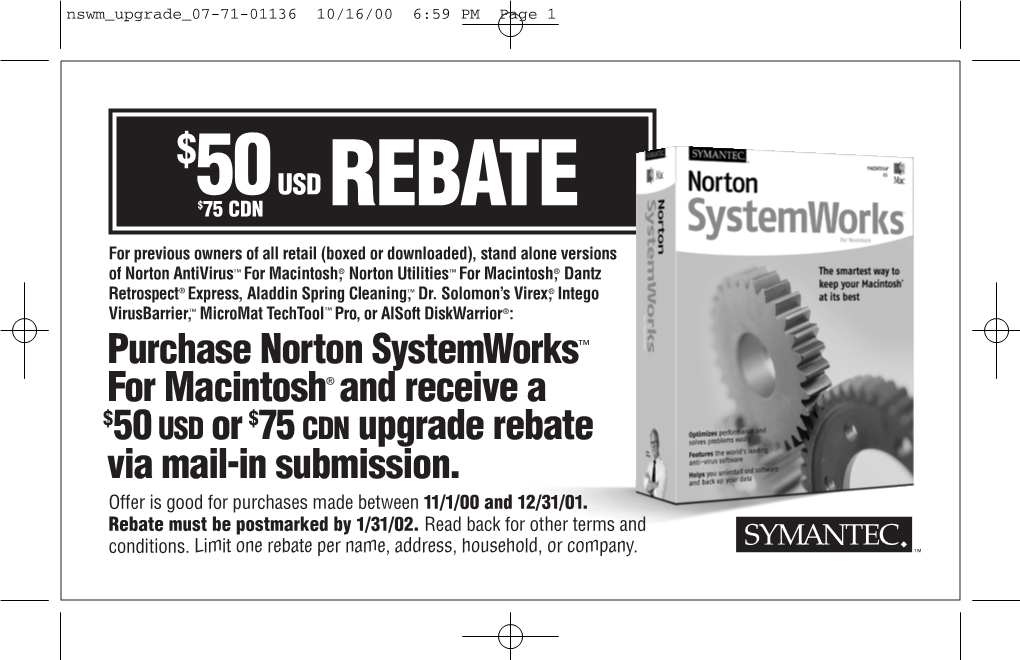 Symantec Rebate