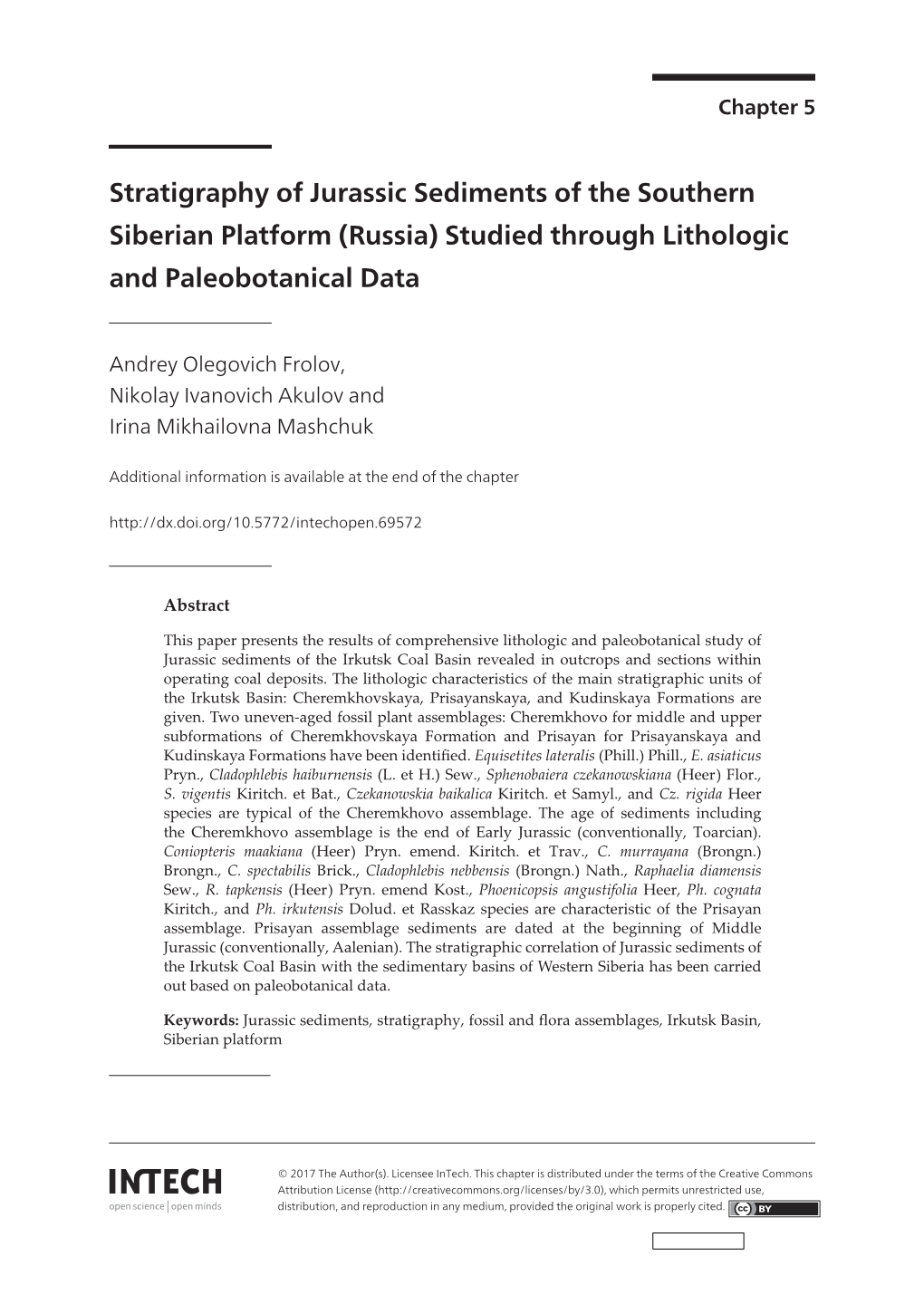 Stratigraphy of Jurassic Sediments of the Southern Siberian Platform (Russia) Studied Through Lithologic and Paleobotanical Data