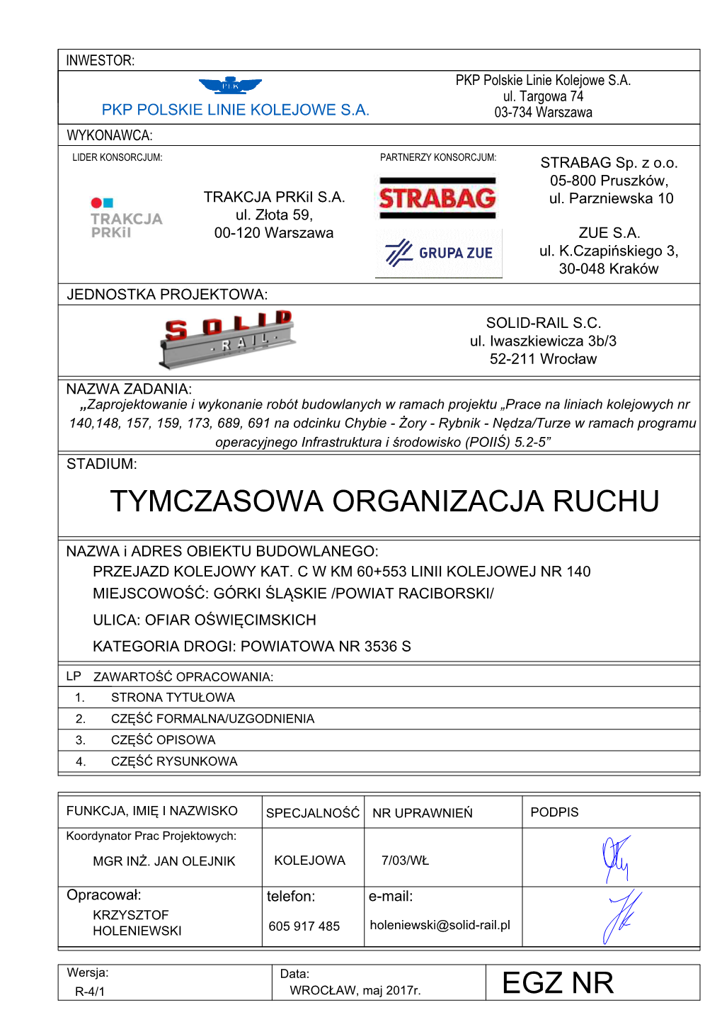 Egz Nr Tymczasowa Organizacja Ruchu