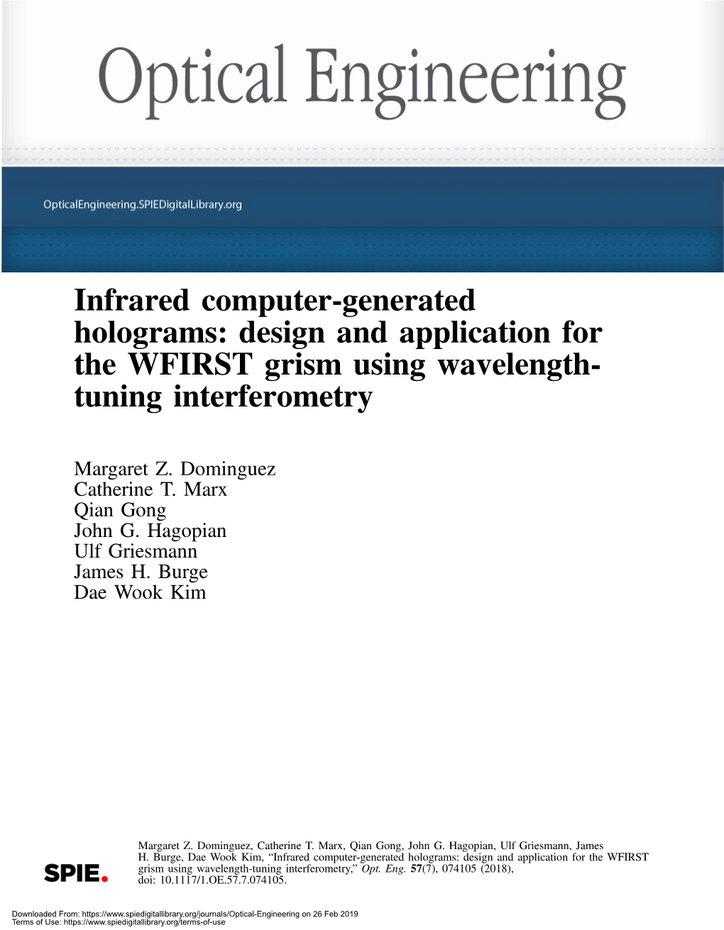 Infrared Computer-Generated Holograms: Design and Application for the WFIRST Grism Using Wavelength- Tuning Interferometry