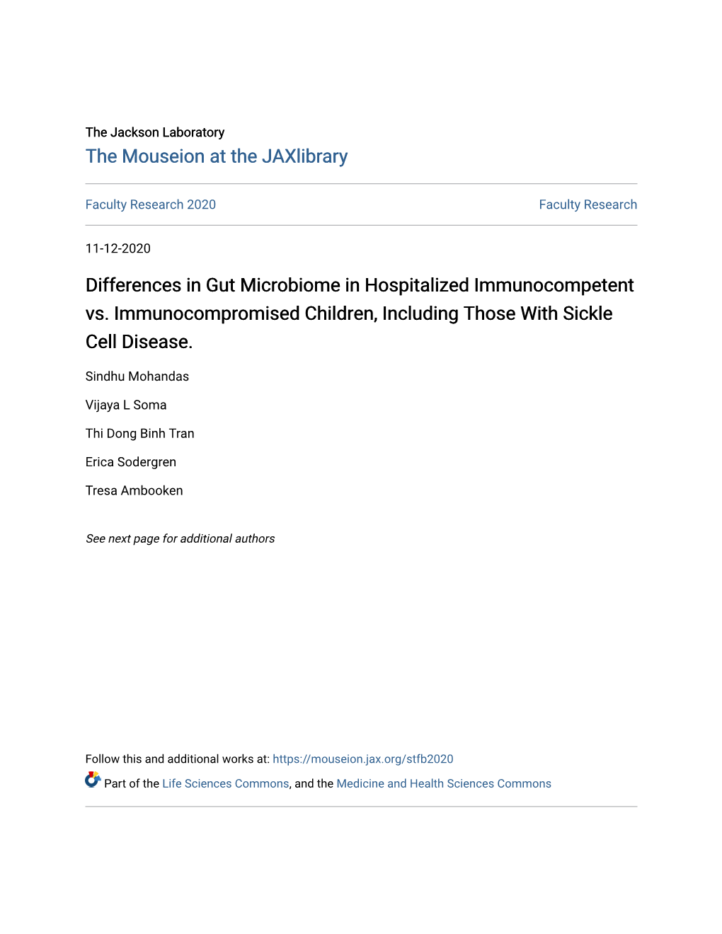 Differences in Gut Microbiome in Hospitalized Immunocompetent Vs