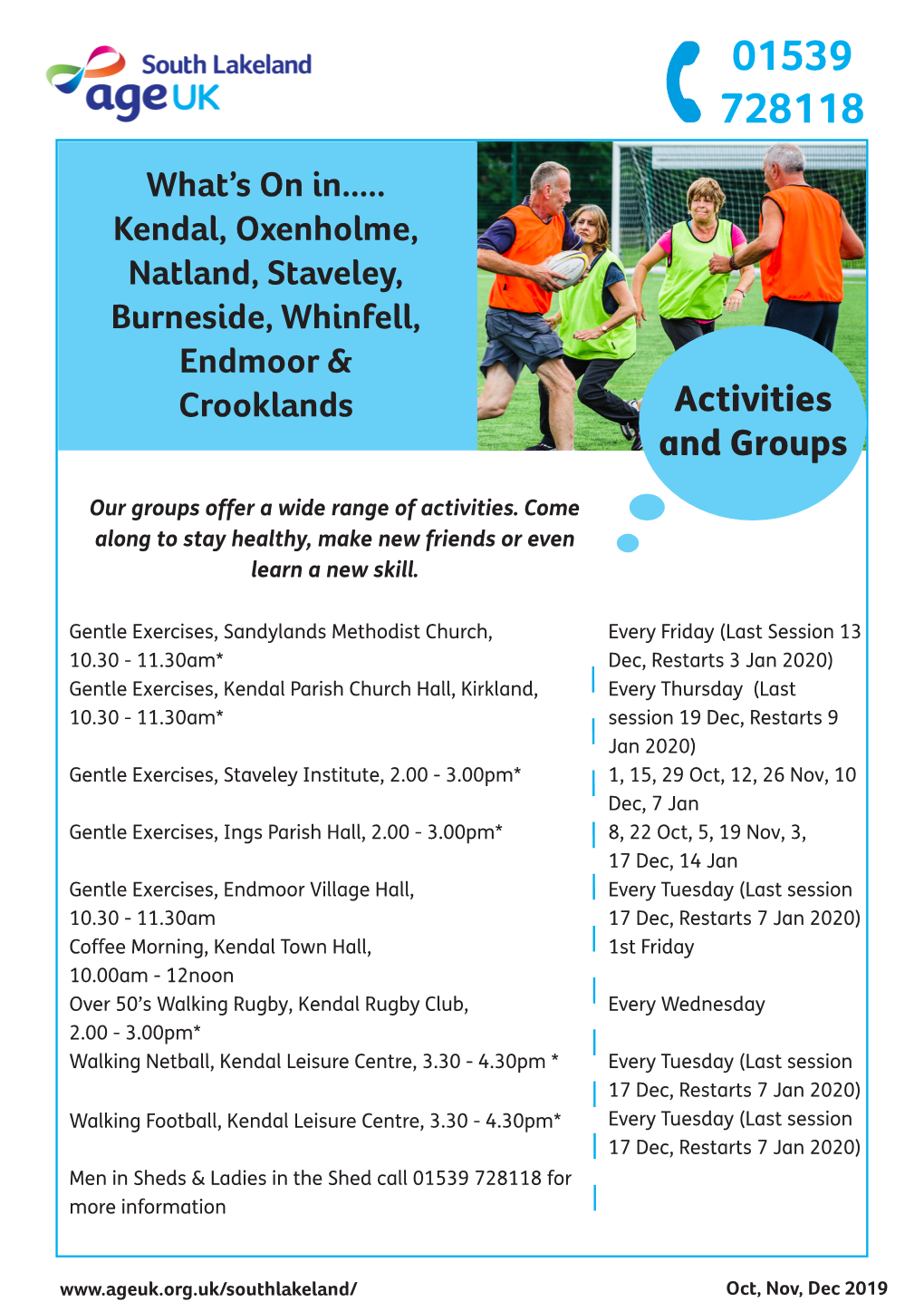 Activities and Groups What's on In...Kendal, Oxenholme, Natland