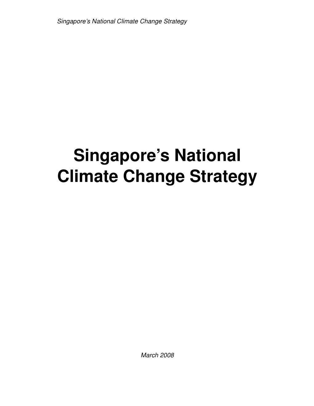 Singapore's National Climate Change Strategy