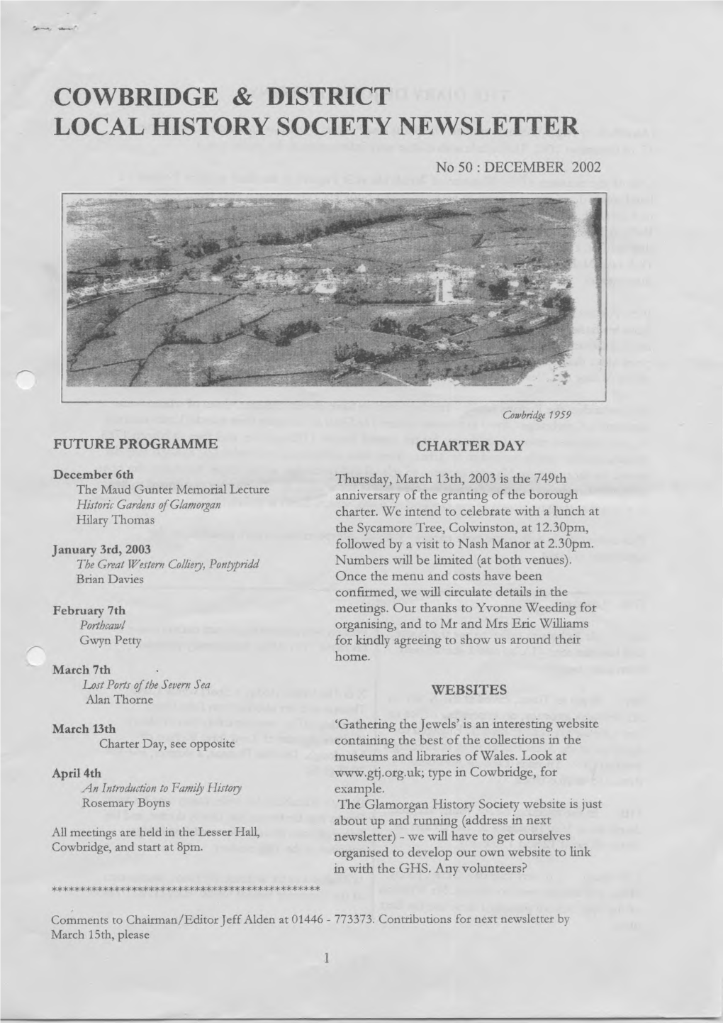 Cowbridge & District Local History Society Newsletter