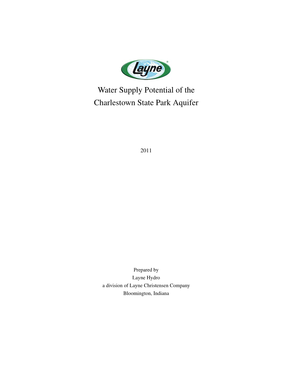 Water Supply Potential of the Charlestown State Park Aquifer