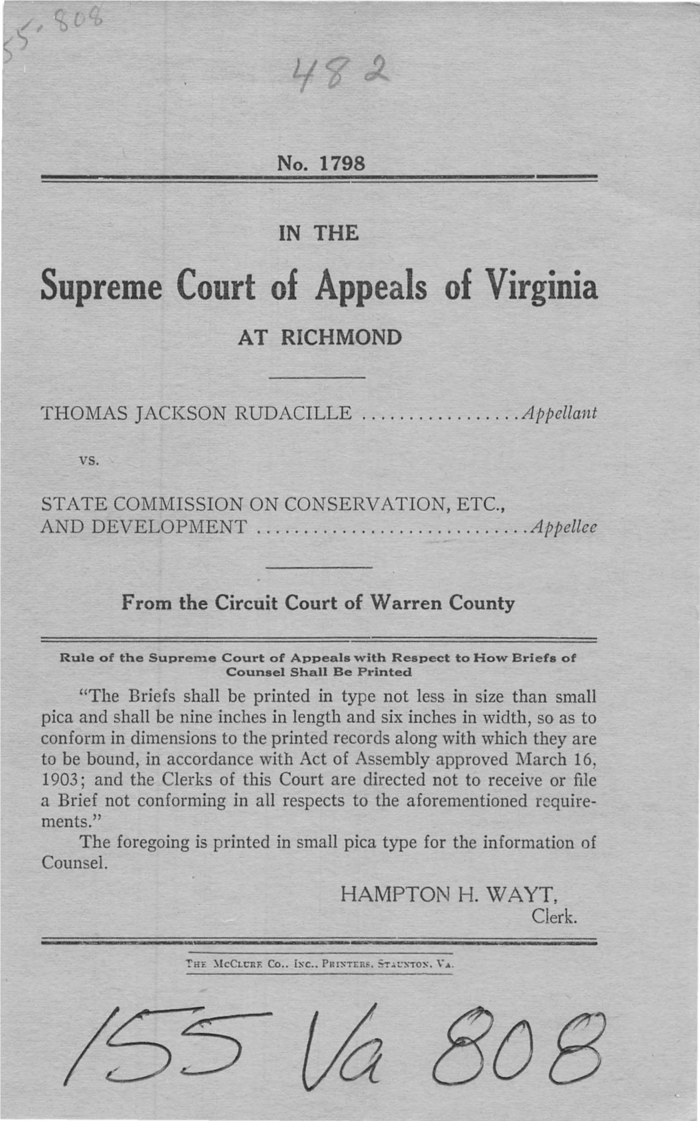 Supreme Court of Appeals of Virginia at RICHMOND