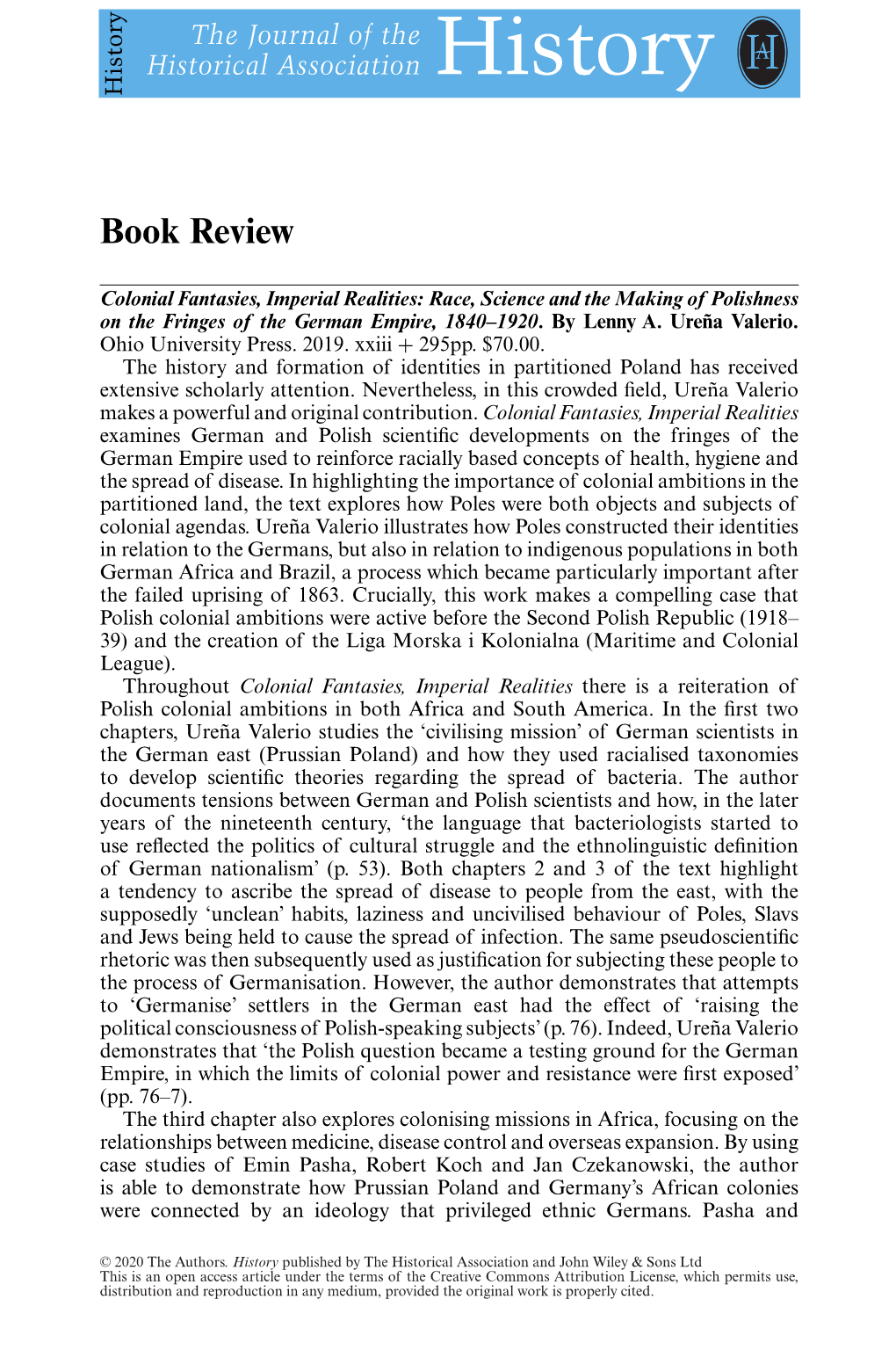 Colonial Fantasies, Imperial Realities: Race, Science and the Making of Polishness on the Fringes of the German Empire, 1840–1920