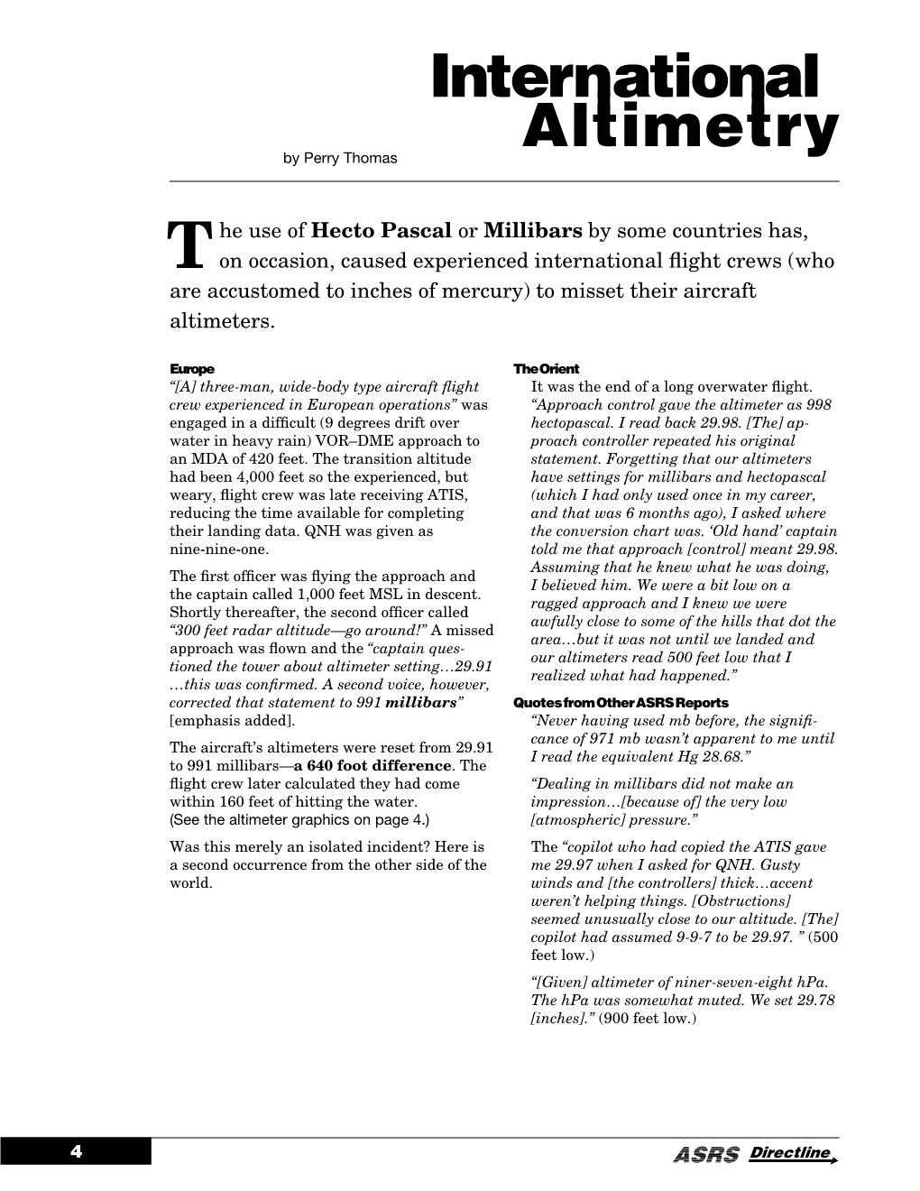 International Altimetry by Perry Thomas