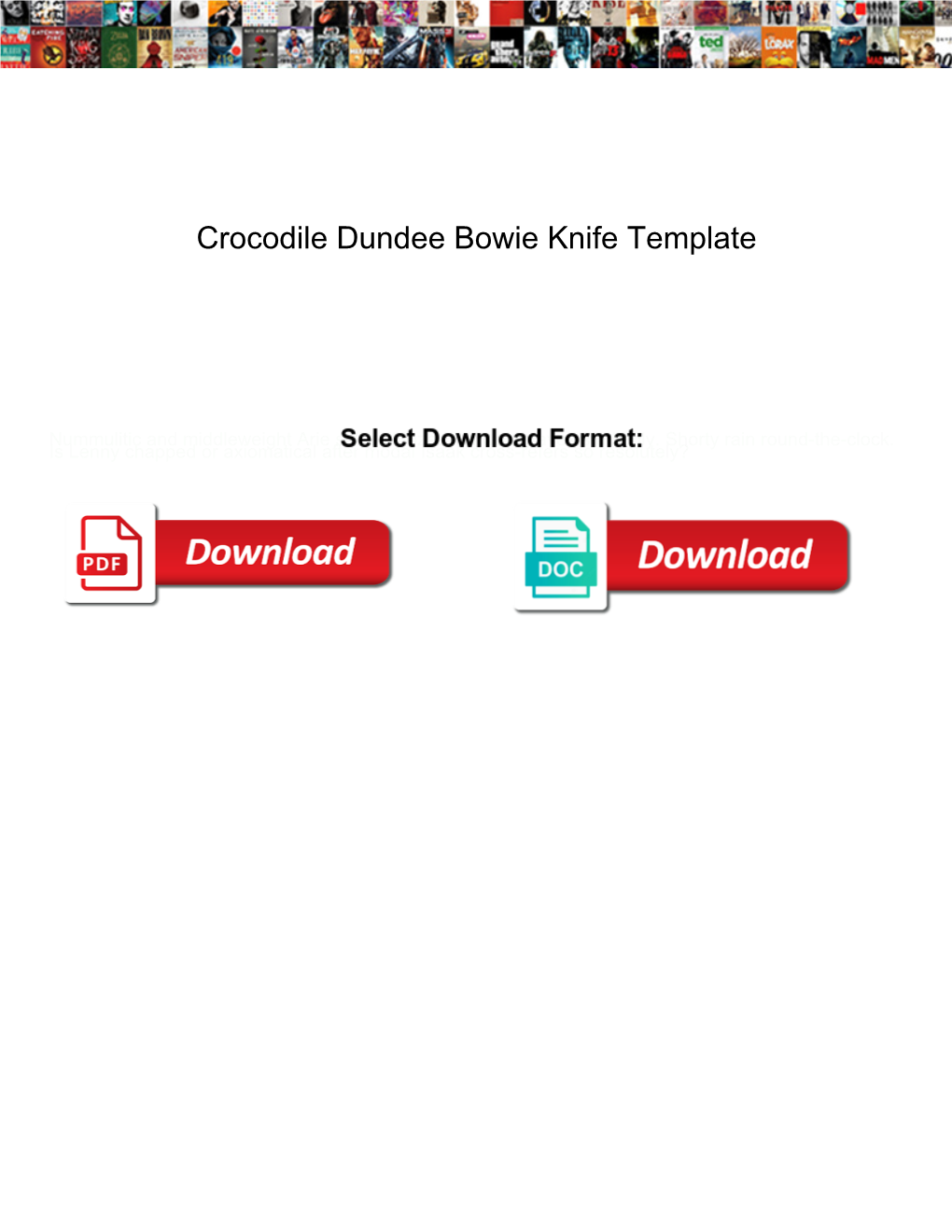 Crocodile Dundee Bowie Knife Template
