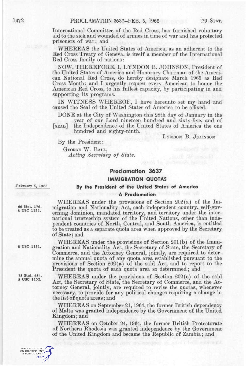 Proclamation 3637-Feb
