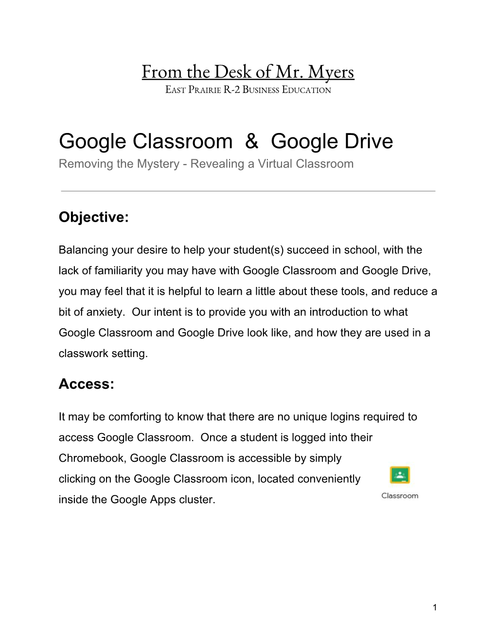 Google Classroom & Google Drive