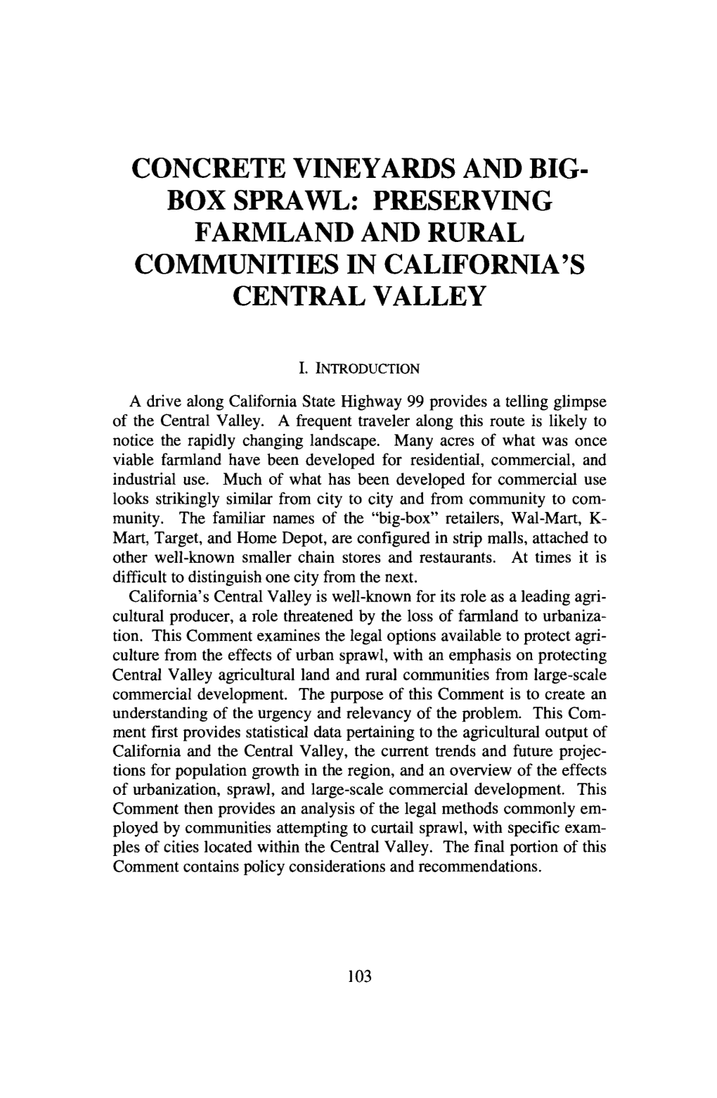 Preserving Farmland and Rural Communities in California's Central Valley
