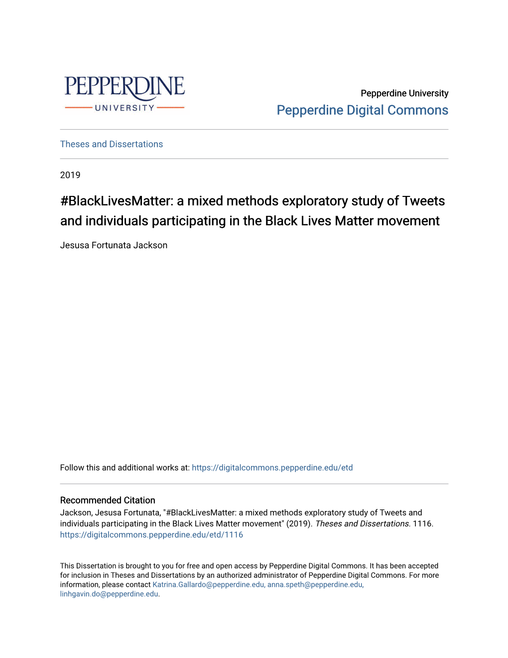 Blacklivesmatter: a Mixed Methods Exploratory Study of Tweets and Individuals Participating in the Black Lives Matter Movement