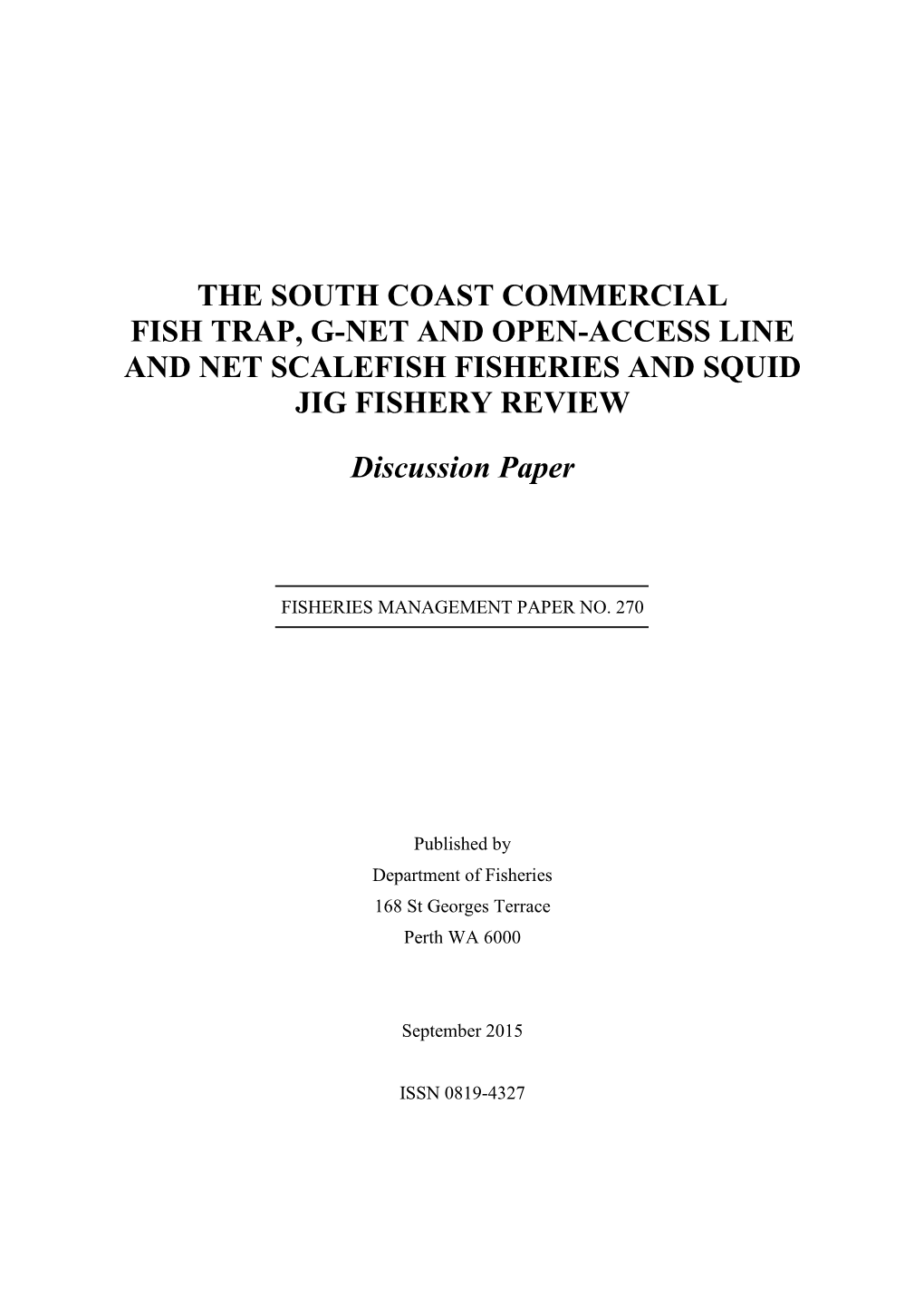 South Coast Trawl Fishery