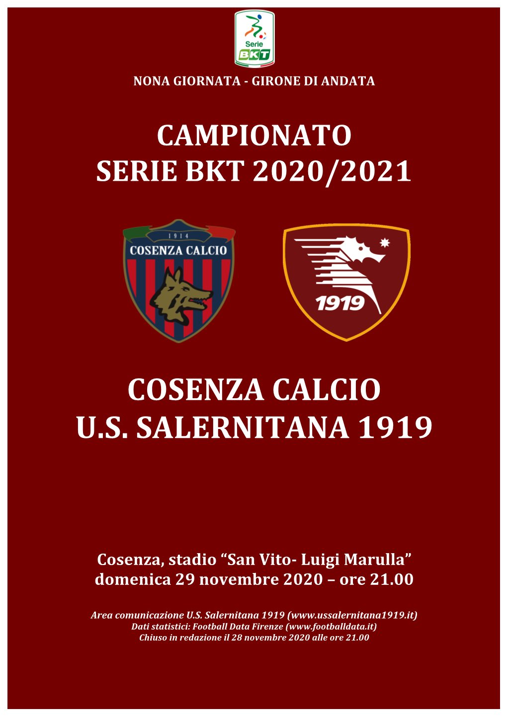 Cosenza Calcio U.S. Salernitana 1919