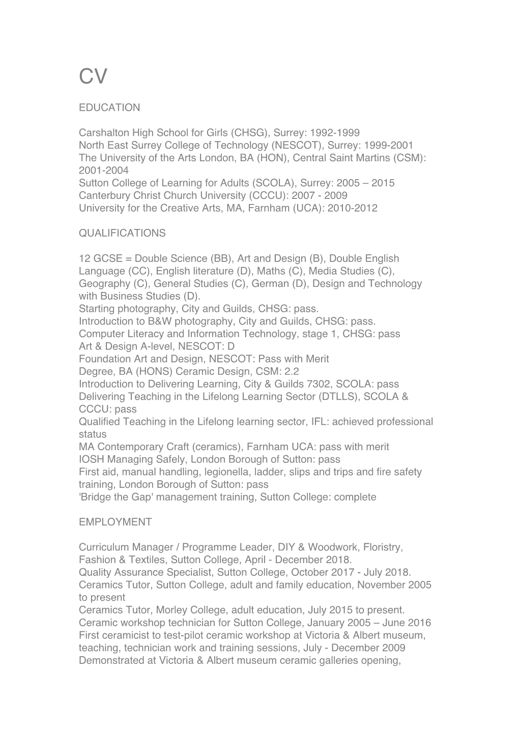 1992-1999 North East Surrey College of Technology (NESCOT)